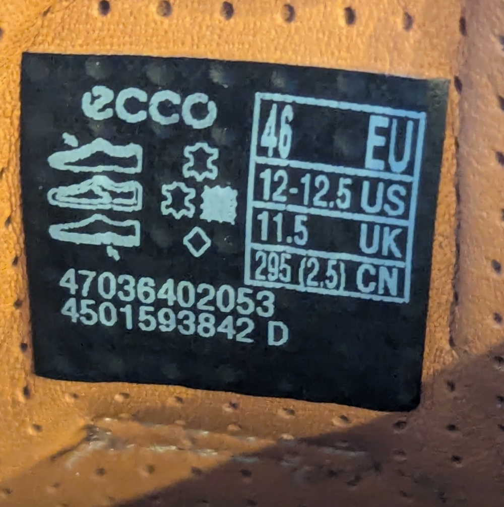 Ecco Soft 7 Brown Leather Shoes Men's 46 US 12-12.5 Casual LaceUp Diff Insoles - Picture 11 of 13